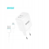 BWOO Ładowarka sieciowa 2x USB 2,4A 12W + kabel USB-C 100cm BIAŁA