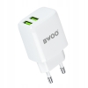 BWOO Ładowarka sieciowa 2x USB 2,4A 12W + kabel USB-C 100cm BIAŁA