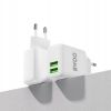 BWOO Ładowarka sieciowa 2x USB 2,4A 12W + kabel USB-C 100cm BIAŁA