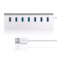 HUB USB ROZGAŁĘŹNIK ROZDZIELACZ PORTÓW 7x USB 3.0 ALUMINIOWY 5Gb/s 30CM HUB USB ROZGAŁĘŹNIK ROZDZIELACZ PORTÓW 7x USB 3.0 ALUMINIOWY 5Gb/s 30CM