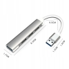 HUB rozdzielacz portu USB 4 porty 4 w 1 aluminiowy idealny do laptopa