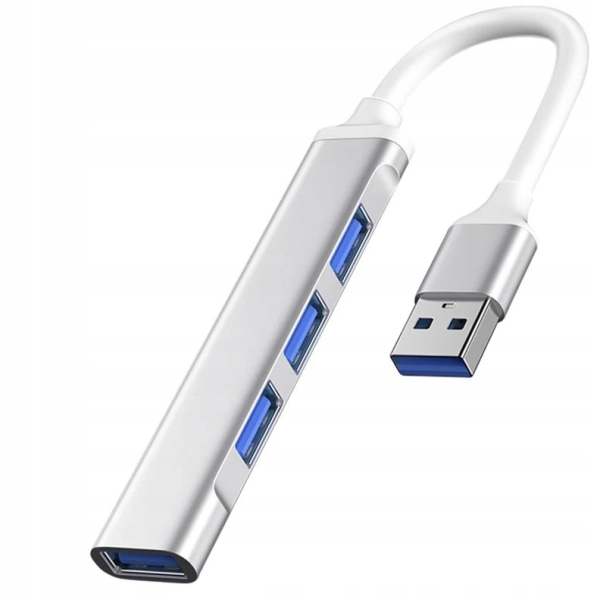 HUB rozdzielacz portu USB 4 porty 4 w 1 aluminiowy idealny do laptopa
