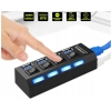 HUB USB 3.0 4 porty włączniki / wyłączniki portów podświetlenie