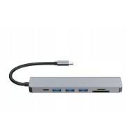 Rozdzielacz USB-C 7 w 1 USB-C 3x USB czytnik kart HDMI ładowanie 100W Rozdzielacz USB-C 7 w 1 USB-C 3x USB czytnik kart HDMI ładowanie 100W