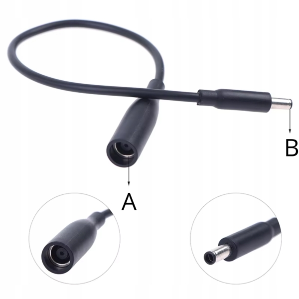 Adapter Kabel Zasilania Dell – Przejściówka 7.4x5.0mm na 4.5x3.0mm z Pinem