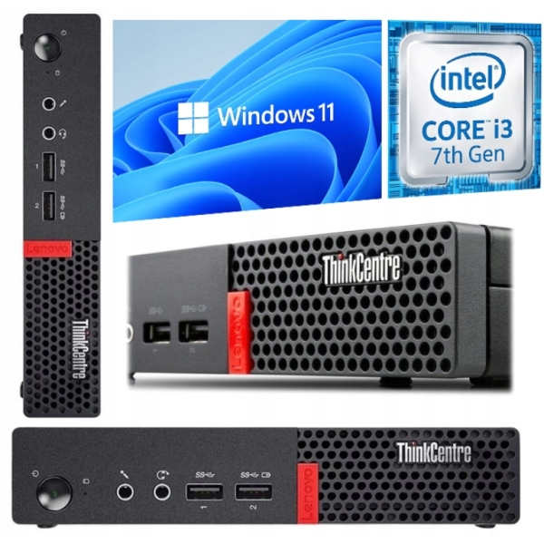 komputer Lenovo ThinkCentre M710q i3-7100 2x 3.4GHz 8GB SSD 256GB 11 TINY