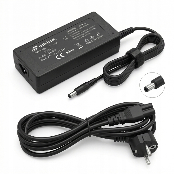 Zasilacz do Laptopa Dell 65W 19.5V 3.34A Wtyk 4.5x3.0mm Pin Ładowarka Mocna