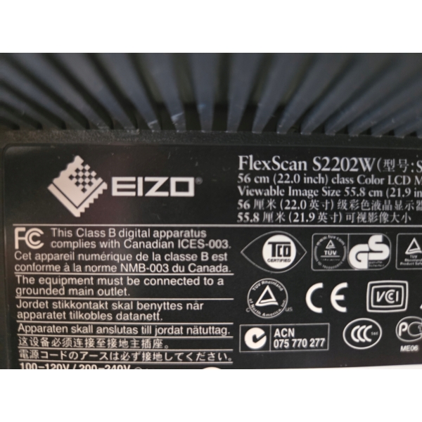 Monitor LCD EIZO FlexScan S2202W 22 
