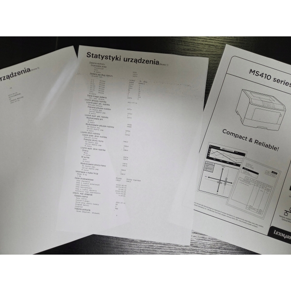 Drukarka laserowa Lexmark MS410dn Używana Nowy toner 5k Przebieg 39,7k